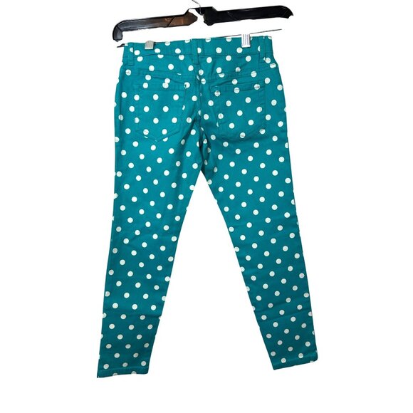 Children’s Place Girls Pants 6X/7 Turquoise White Polkadots Jeggings Jean Style - Picture 2 of 16